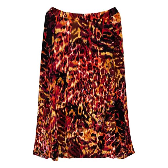 Allie & Rob Womens XL Multicolor Animal Print Maxi Skirt Modest Flowy Stretchy - Picture 1 of 10